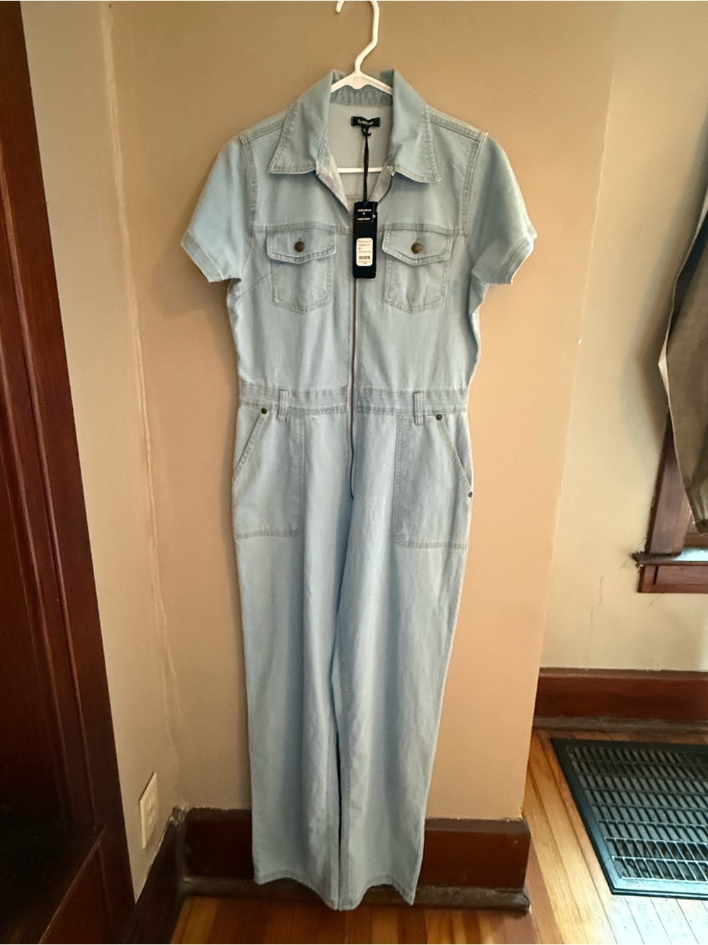 NWT bebe Denim Jumpsuit